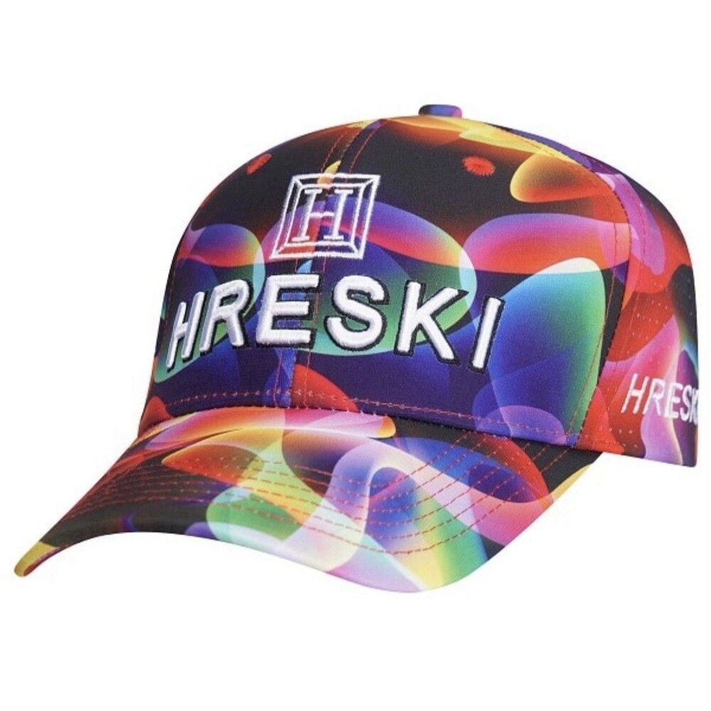 Colorful Neon Waves on Dark Background Design Golf Cap – Hreski 183